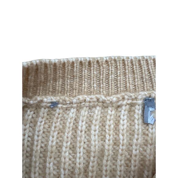 Camel Beige Balloon Sleeve Knit Sweater Neutral Pullover - Picture 2 of 5